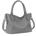 HESHE Genuine Leather Purses and Handbags for Women Tote Shoulder Bag Satchel Purse Top Handle Bags Hobo Crossbody Purse - color: Grey, size: Large