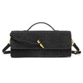 NEWBELLA Handwoven Women's Clutch Purse, Crossbody Bag with Adjustable Strap for Evening & Casual Use - color: Matted Black