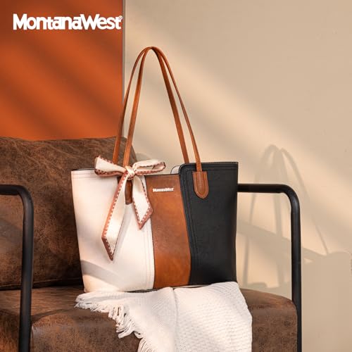 Montana West Tote Bags for Women Top Handle Satchel Purses - color: Three Chocolate B