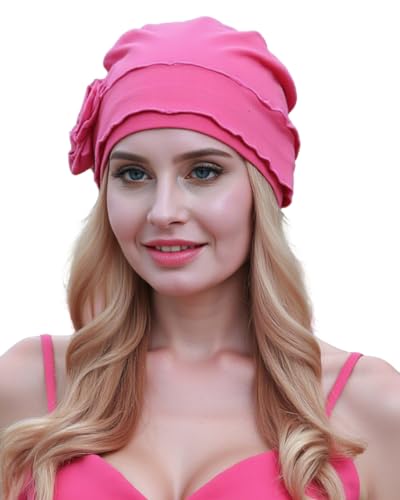 osvyo Chemo Headwear Turban Cap for Women - Cancer Beanie Hair Loss Sealed Packaging - color: Cotton Fuscia Pink