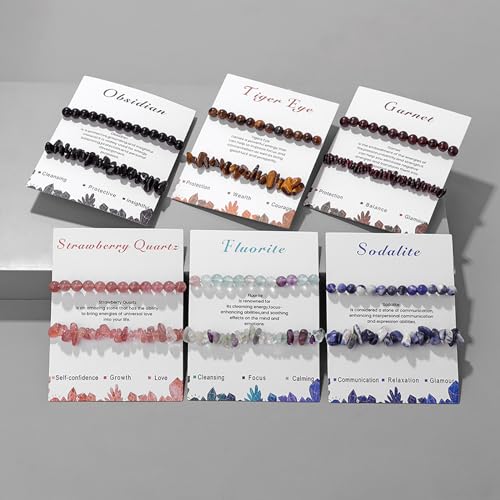 Healing Crystal Bracelets for Women 2 PCS 6mm Natural Stone Bracelet Stretch Crystal Beaded Bracelets Handmade Gemstone Bracelet Jewelry Gifts Christmas Gifts for Women Girls - style: tigers eye