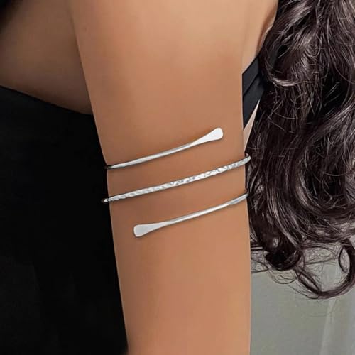BROCC 6pcs Gold Arm Cuff Bracelet Set for Women Adjustable Coil Swirl Upper Cuff Bracelet Jewelry - color: B