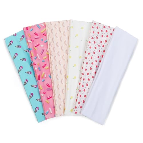 TERSE Fashion Headbands for Short Hair Non-Slip Elastic Floral Hairbands, Soft Fabric 2 Inches Thick Cute Head Accessories for Women and Girls - color: Headbands Color-Adorable