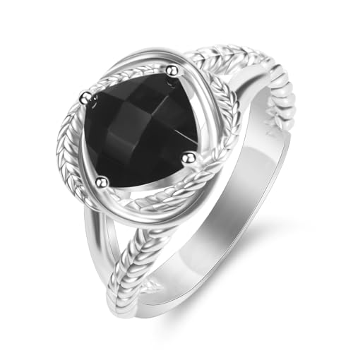 Designer Cubic Zirconia Statement Ring Antique Twisted Cable Wire Rings for Women Fashion Jewelry Gift - color: Black