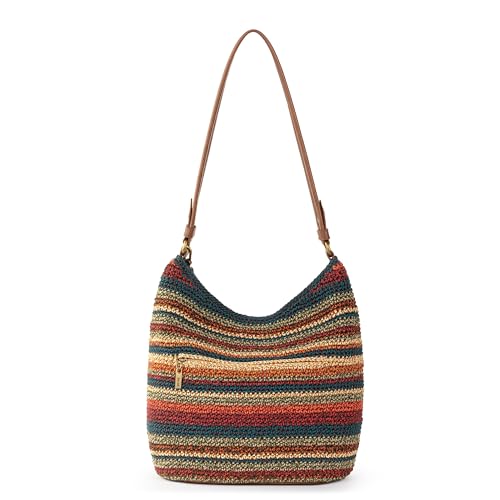 The Sak Sequoia Hobo Bag - Hand Crochet Large Women's Purse for Everyday & Travel - Durable Handbag & Tote With Zipper Pocket - color: Woodland Stripe