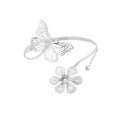 Pingyongchang Arm Cuff Upper Arm Band Cuff Bracelet Bangle for Women Silver Gold Boho Adjustable Flower Butterfly Sun Moon Armband Set Birthday Friendship Gift Holiday Beach Jewelry - style: D-Silver