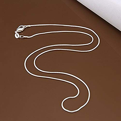 Fashion 925 Sterling Silver 1mm Snake Chain Necklace Jewelry Chain 16" - 30" for Men & Women (18 Inches) - size: 18 Inches