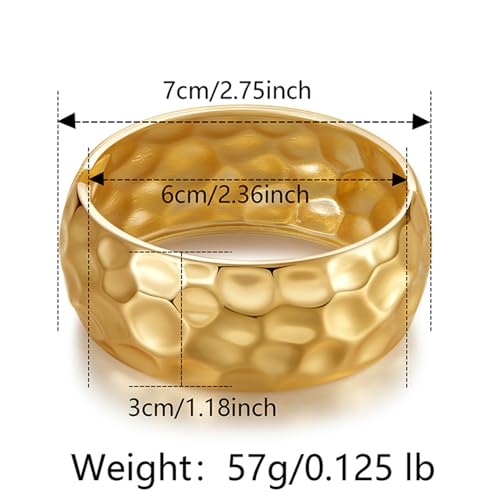 YMBYCM Gold Chunky Bangle Bracelets for Women Trendy Wide Chunky Cuff Bracelets Wrap Bracelet - style: L-G
