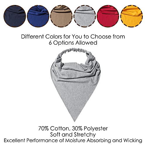 Vercret 6 Pack Hair Scarf Headband for Women Elastic Bandana Head Scarf Large Boho Triangle Kerchief with Clips Non Slip Scarves - color: J Spring Thunder