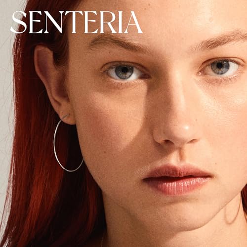 Senteria 925 Sterling Silver Hoop Earrings for Women Hypoallergenic Endless Silver Thin Hoop Earrings for women Lightweight Large Big Endless Thin Hoops Earring 30/40/50/60/70mm - color: 40mm Silver