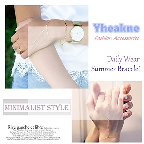 Boho Layered Finger Bracelet Gold Ring Wrist Bracelet Vintage Slave Bracelet Personlized Ring Chain Bracelet Hand Chain Jewelry for Women