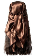 vabovin Satin Head Scarf for Women Solid Color, 35×35 in | Silk Feel Neckerchief, Hair Scarf, Fashion Bandana, Headscarf, Headband, Hair Wrap Sleeping, Daily Fashion Styling - color: 220 Coffee