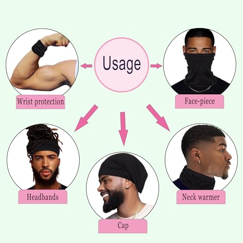 Leeven Sleep Shower Cap mens bonnet Long Hair Dread Loc Cap Long Braid Cap Elastic Dreadlock Tube for Men Woman - color: Black, Red, Gray, Royal Blue