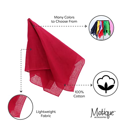 Motique Accessories Solid Color Bandana - color: Red
