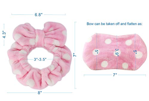 Hairizone Cosmetic Hair Band With Bowknot, for Kids and Girls, Light Pink | Soft and Cute Big Bow Headband, For Face Washing, Shower Spa, Makeup, Wrap Hair - color: Pink
