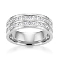 Channel Set Cubic Zirconia Eternity Band Rings for Women Men | 18k Gold Plated Cubic Zirconia,Minimalist Non Tarnish Hypoallergenic Wedding Band Stackable Ring - color: Silver-8mm