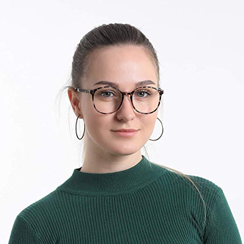 LifeArt Round Blue Light Blocking Glasses, Computer Glasses, Gaming Glasses, TV Glasses for Women Men (Leopard, No Magnification) - color: 12_days_leopard, size: +0.00(No Magnification)