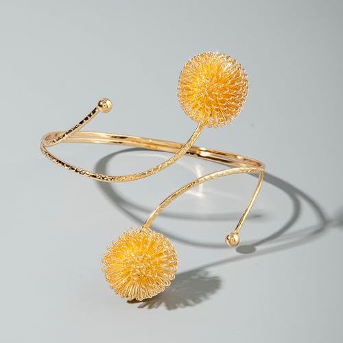 Golden Metal Starfish Seashell Upper Arm Bracelet Flower Charm Bohemia Bracelets for Women Beach Wedding Adjustable Open Cuff Bangle Coil Swirl Armband Party Jewelry - color: Style 06