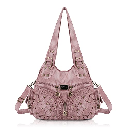 Angel Barcelo Purses for Women Large Shoulder Bag Soft Hobo Bags for Women - color: Dark Pink