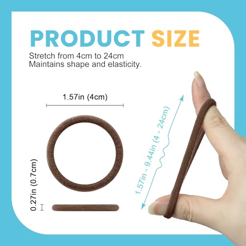 HOYOLS Soft Large Ponytail Holder for Women’s Elastic Hair Ties Hair Bands No Slip No Damage Seamless Scrunchies Headbands 100 Pcs (Sparkling Amber) - color: Sparkling Amber