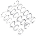 18PCS Toe Rings for Women Non Tarnish Gold/Silver Rings Open Flower CZ Band Toe Ring Set Adjustable Ring Summer Beach Foot Jewelry Gifts - color: Silver