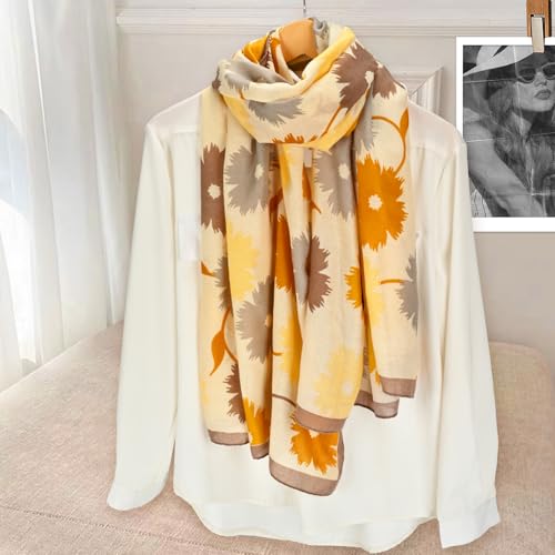 WZX Boho Scarf for Women, 70"x35" Large Lightweight Shawl Wrap for Travel, Sun Protection, Office & All-Season Wear - color: 009