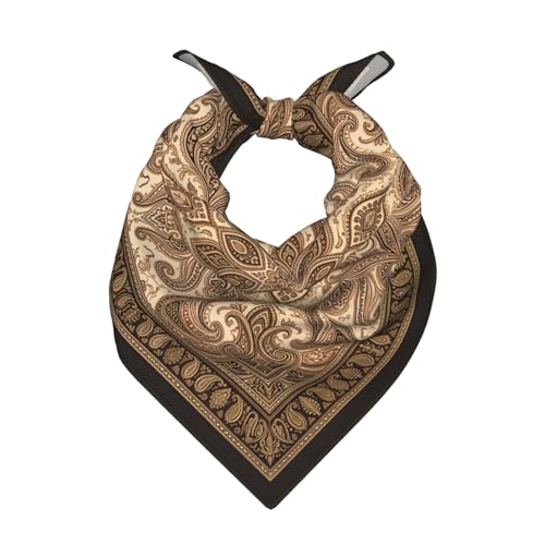 Head Scarf Hair Neck Scarves for Women Fashion Silk Satin Purse Bag Scarfs Handbags Bandana Neckerchief - color: Brown Paisley