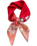 Saiusloa Neck Scarf For Womens Silky Head Scarves Hair Bandanas Square Scarf Fashion Accessories lightweight - color: 21-red Kapok