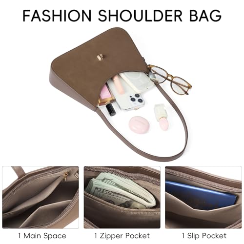 CLUCI Suede Purses for Women, Shoulder Suede Bag with Adjustable Strap, Handbag Hobo Bags - color: B-suede-small