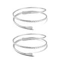 Long tiantian 2PCS Arm Cuff for Women Gold Upper Arm Bangles Bracelet Silver Arm Cuff Jewelry Summer Beach Essentials 2026 - color: 15335-Arm-Silver
