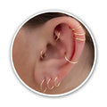 Gold Hoop Earrings Silver Hoop Earrings - Hoop Earrings For Women Two Pcs Of Thin Gold Filled Sterling Silver Hoops, Helix Hoop, Tragus Ring, Cartilage Hoop - color: Gold, style: 10mm 18 gauge / 1 pair