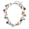 Noessla Layered Beaded Chunky Necklace for Women Boho Two-color Shell Statement Necklace Fashion Collar Costume Jewelry Gifts for Mum - color: 14-Natural