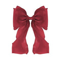 Large Hair Bow Clips for Women, Pink Bow Hair Barrettes with Long Tail French Hair Ribbon Clips Hair Accessories for Girls (Burgundy) - color: Burgundy