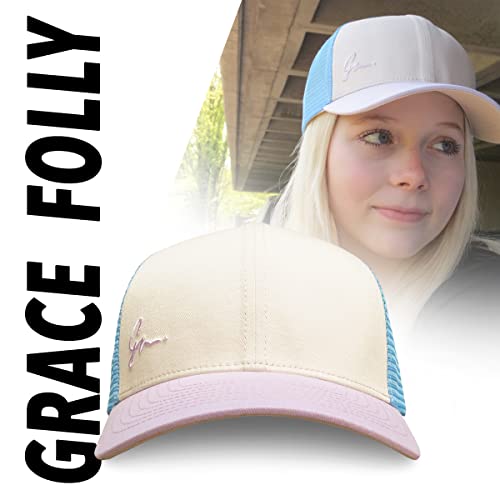 Grace Folly Beach Trucker Hats for Women- Snapback Baseball Cap for Summer - color: Classic Blue & Lavender
