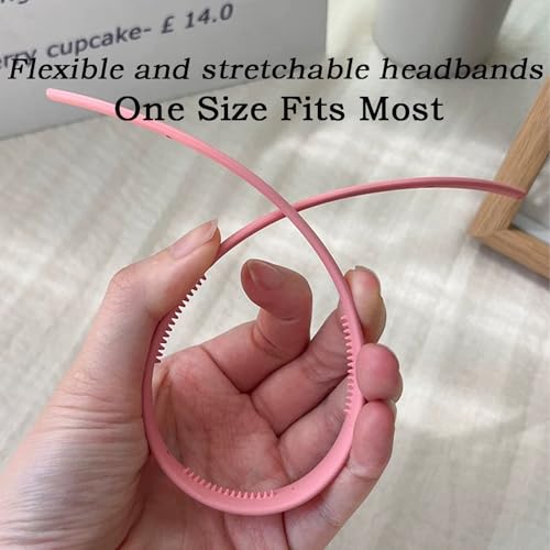 6 Pack Headbands Designed for Eyewear,Flex No Pressure Hairbands for Women Matte Finish Comfortable Plastic Headbands with Teeth - color: Matte Finish-6 Colors