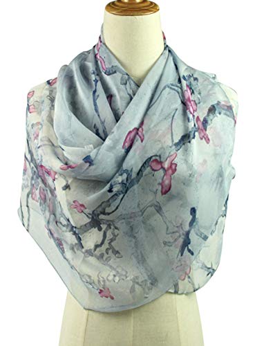 PANTONIGHT Long Chiffon Fashion Scarf Lightweight Chiffon Sheer for women - color: Grey 743