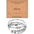 Morse Code Rings for Women, Stainless Steel Spinner Ring Fidget Rings for Anxiety Ring Morse Code Rings Inspirational Gifts Jewelry Women Birthday Graduation Gifts for Best Friends - style: 2 B*d A*s