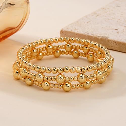 Gold Beaded Cross Bracelet for Women, 14K Plated Adjustable Stackable Dainty Bracelets, Non Tarnish Fashion Jewelry Set Gifts for Women Birthday Friendship - color: Colors-13