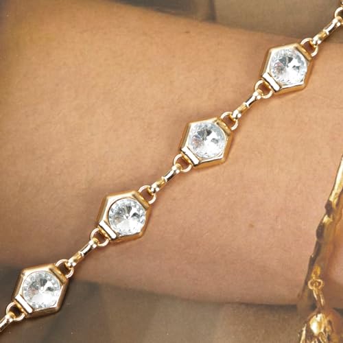 Luvatar Fashion Metal Waist Chain Belt Blouse Dress Sweater Chain Belt… - color: Gold-F44