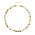 Aobei Pearl Gemstone Beaded Choker Necklace for Women Boho Turquoise/Cultured Freshwater Pearls/Garnet/Amazonite Jewelry - color: J Blue Amazonite