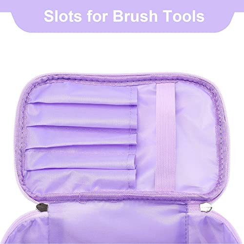 Meiyuuo Makeup Bag Large Cosmetic Bags for Women Girls Cute Travel Zipper Pouch Toiletry Organizer for Beauty Essentials Waterproof (Lavender Purple) - color: LIGHT PURPLE