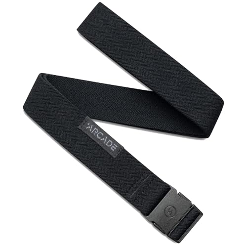 Arcade The Original Slim Unisex Adventure Belt, Narrow Width Elastic Stretch Webbing, Micro Adjust Buckle - color: Ranger Slim - Midnighter Black - Recycled