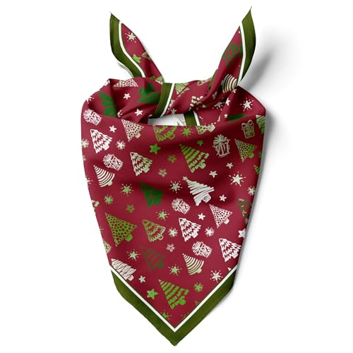 dscarf Womens Neck Scarf 21"x21" Small Square | Headband Scarf Ethnic Bandana Head Scarf Flowering Breathable Lightweight - color: Christmas Design 2