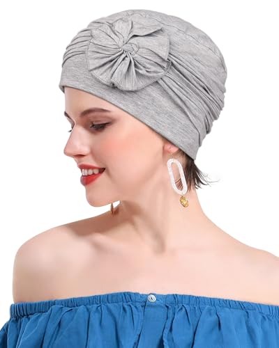 Chemo Headwear for Women Cancer Patients Lightweight Head Coverings for Hair Loss Seasonal - color: Light Heather Grey