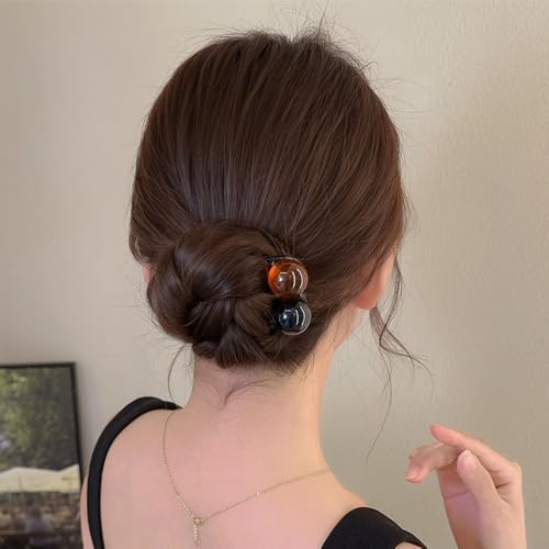 4Pcs U Shaped French Hair Pin 3-fork Hairpins Vintage Pearl Beads Decorative Hair Pins for Women French Pin Plastic Hairpin Womens Fashion Hair Sticks For Bun Hairstyle Updo Accessories