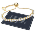 J.Fée Silver Bracelet, S925 Tennis Bracelet with Sparkling 5A Cubic Zirconia Silver Bracelets for Women Adjustable Bracelet for Women Bracelets Womens Bracelet Women Gifts for Women Mom - color: Gold
