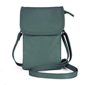 befen Genuine Leather Small Crossbody Bags for Women Cell Phone Bag Cross Body Purses,Silver Zipper - color: Hunter Green