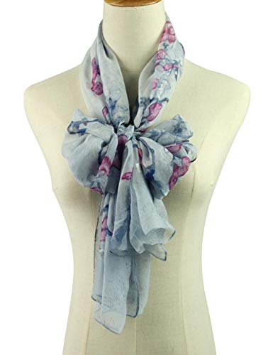 PANTONIGHT Long Chiffon Fashion Scarf Lightweight Chiffon Sheer for women - color: Grey 743