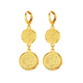 U7 Allah Necklace for Women/Men, 18K Gold Plated Square/Oval/Coin/Heart/Crescent Moon Islamic Pendant Necklace Muslim Jewelry with Chain - color: 09.Ancient Coin Earrings