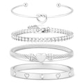 18 K Gold Plated Love Bangle Bracelet Stack Cuff Jewelry for Women Jewelry Set for Women Gift with Box - style: style12